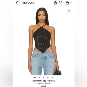 Camila Coehlo Black Sequin Top - Size M